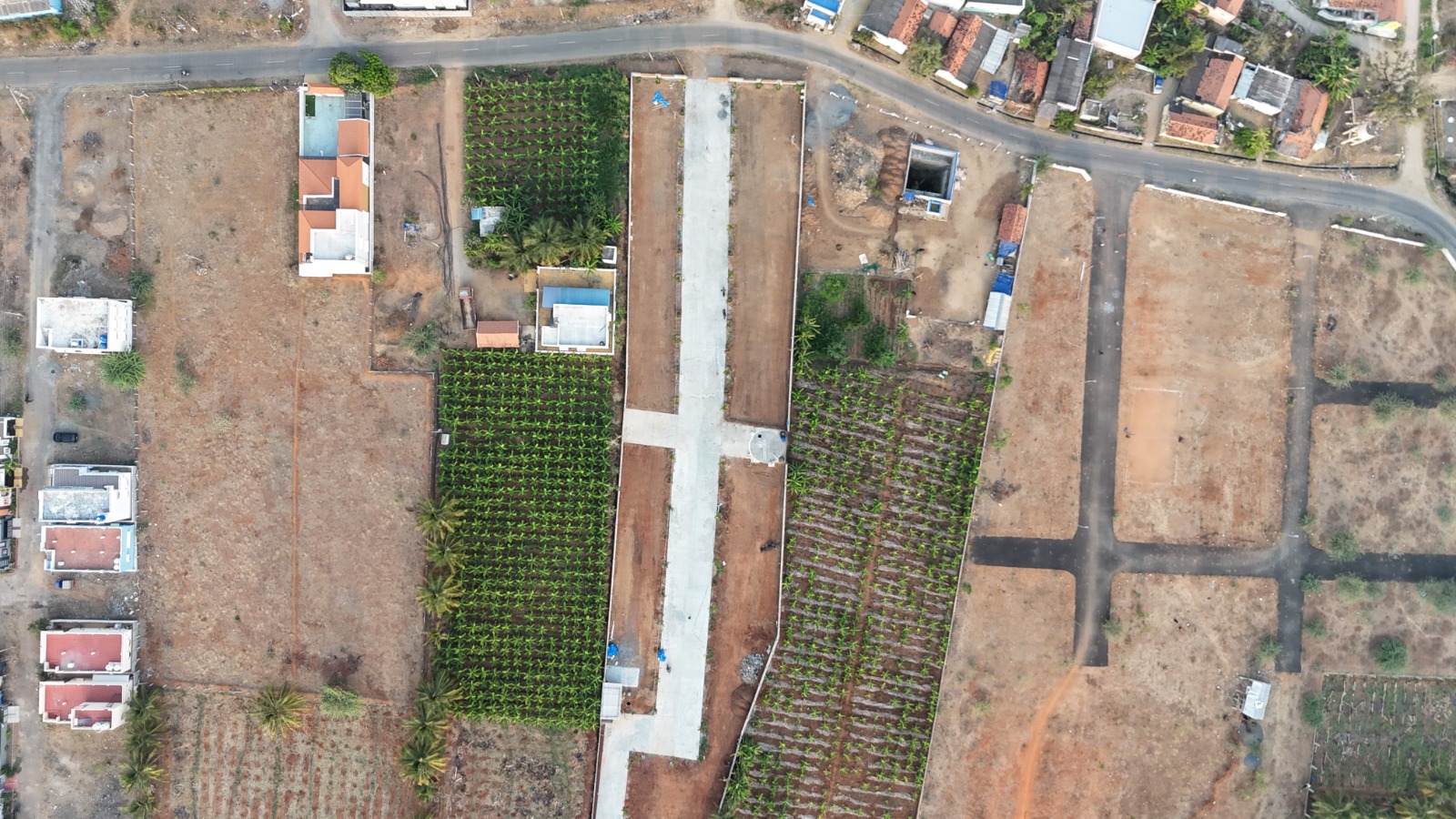 Aerial view of JM Meadows layout and roads