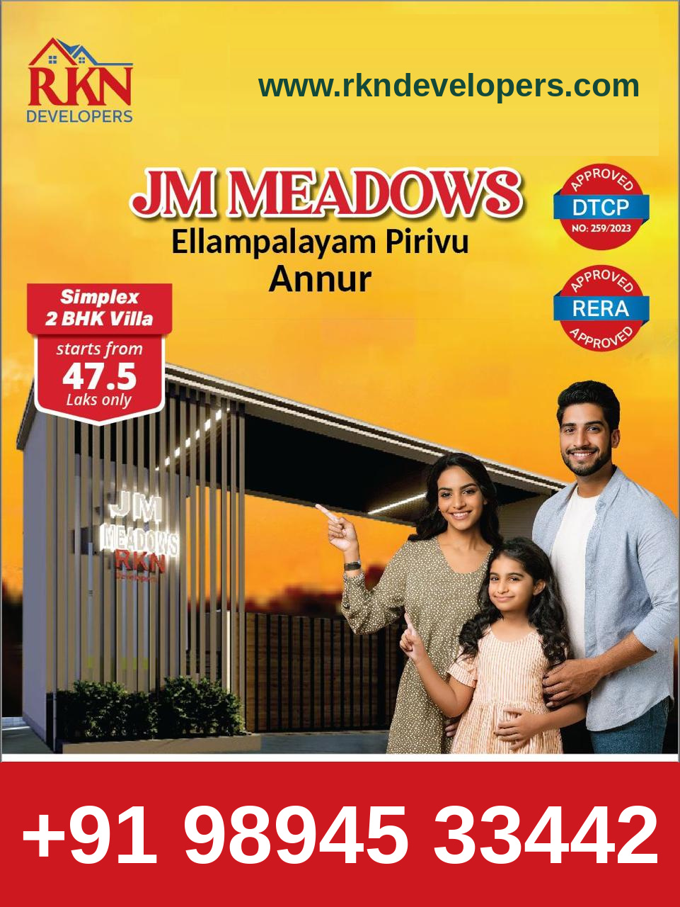 JM Meadows villa design with pricing